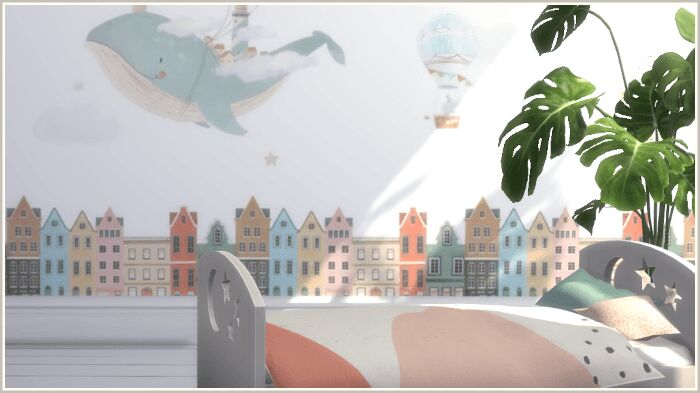 Panoramic Wallpaper for Nursery 2 sims 4 cc panoramic wallpaper for nursery by philo 4