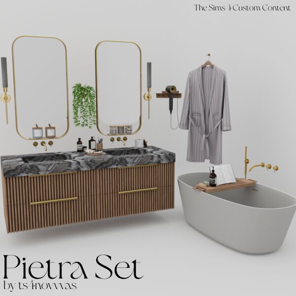 Pietra SET: Stylish Bathroom Decor 1 Pietra SET: Stylish Bathroom Decor Sims 4 CC