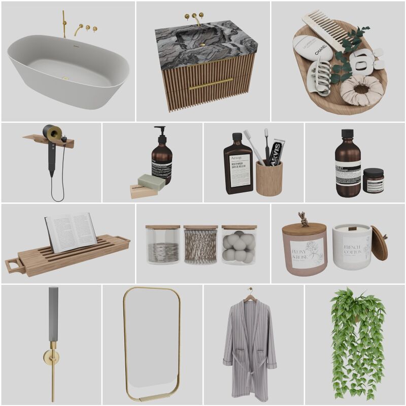 Pietra SET: Stylish Bathroom Decor 6 sims 4 cc pietra set by ts4novvvas 2