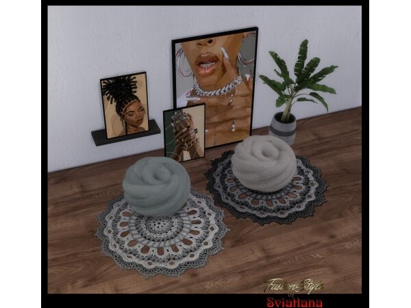 Flower Pillows & Rugs Set 27 sims 4 cc pillows rugs set flower 20