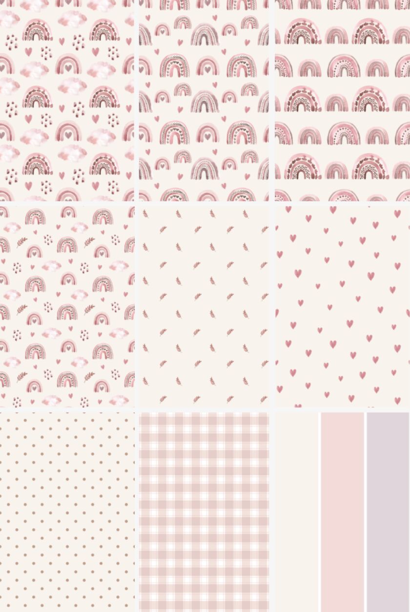 Pink Rainbows Collection | 8 Wallpaper Prints 1 Pink Rainbows Collection | 8 Wallpaper Prints Sims 4 CC