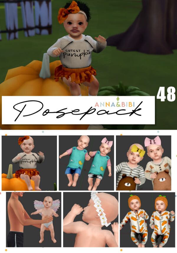 Posepack 048: Anna & Bibi 1 Posepack 048: Anna & Bibi Sims 4 CC