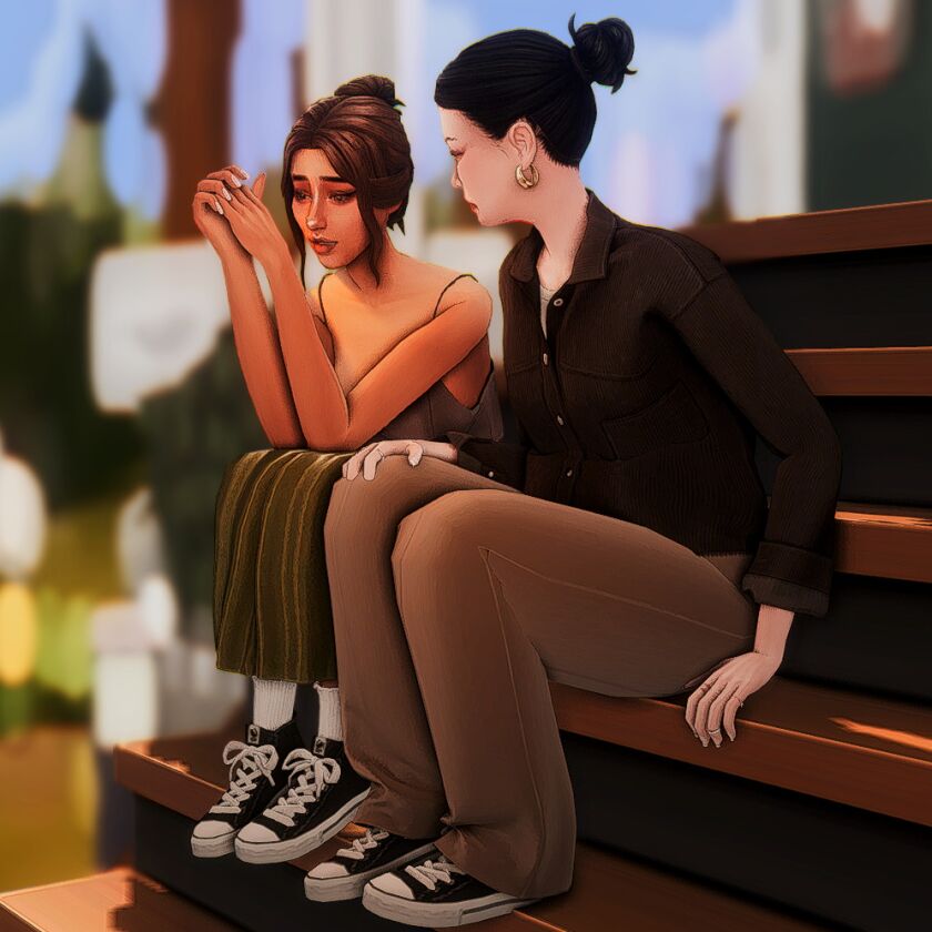 Adult Ladder Talk Poses 2 sims 4 cc poses for adult ladder talk 6