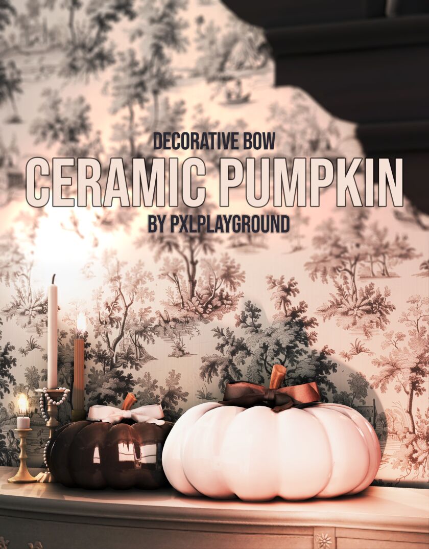 Pxl's BOW Ceramic Pumpkin for TS4 1 Pxl’s BOW Ceramic Pumpkin for TS4 Sims 4 CC