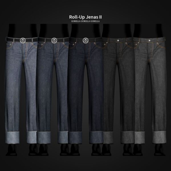 Stylish Roll-Up Jeans for Men 1 Stylish Roll-Up Jeans for Men Sims 4 CC