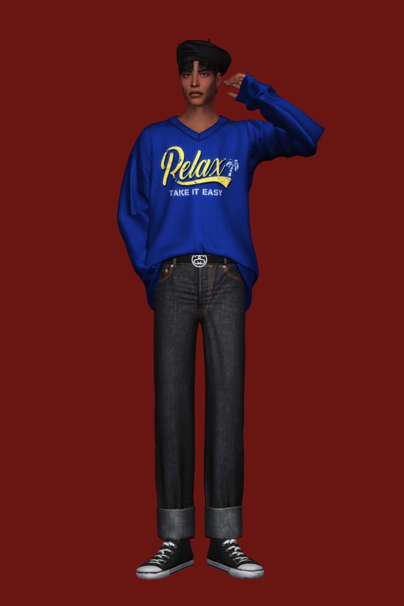 Stylish Roll-Up Jeans for Men 2 sims 4 cc roll up jenas ii by gorillax3 3