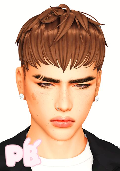 Ronny Hair: A Stylish Addition 2 sims 4 cc ronny hair by peachibunnii 2