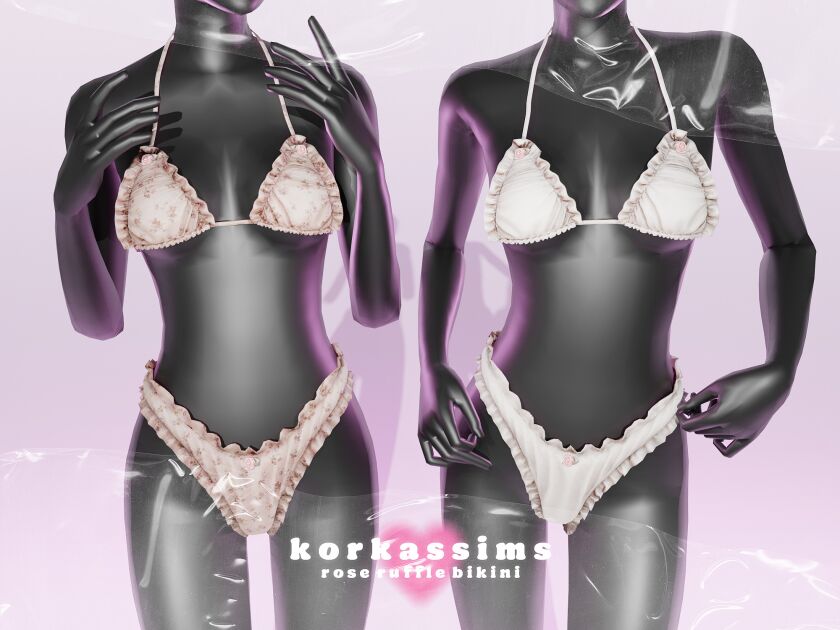♡ Rose Ruffle Bikini ♡ 1 ♡ Rose Ruffle Bikini ♡ Sims 4 CC