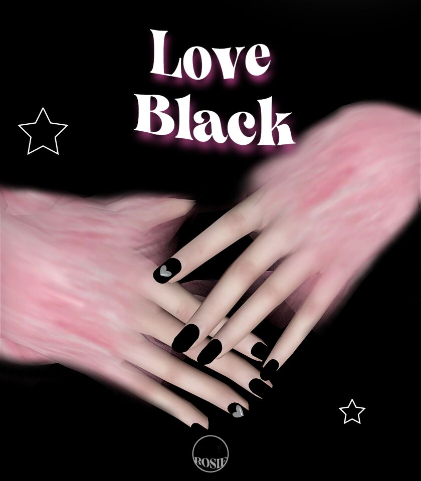 Rosie Love Black Nails 1 Rosie Love Black Nails Sims 4 CC