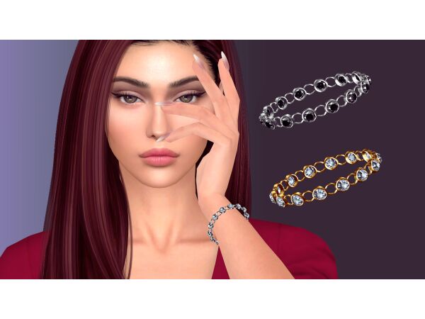 Round Bezel Crystal Bracelet by NataliS 1 Round Bezel Crystal Bracelet by NataliS Sims 4 CC