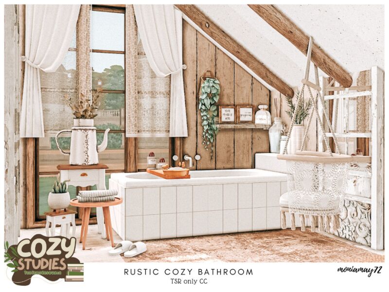 Rustic Cozy Bathroom CC by Moniamay72 8 sims 4 cc rustic cozy bathroom tsr only cc by moniamay72 2