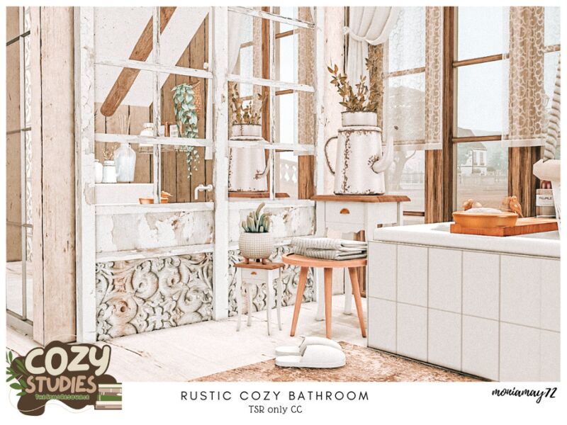 Rustic Cozy Bathroom CC by Moniamay72 3 sims 4 cc rustic cozy bathroom tsr only cc by moniamay72 6