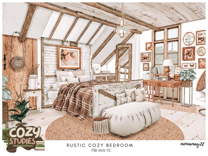 Rustic Cozy Bedroom CC by Moniamay72 7 sims 4 cc rustic cozy bedroom tsr only cc by moniamay72 3