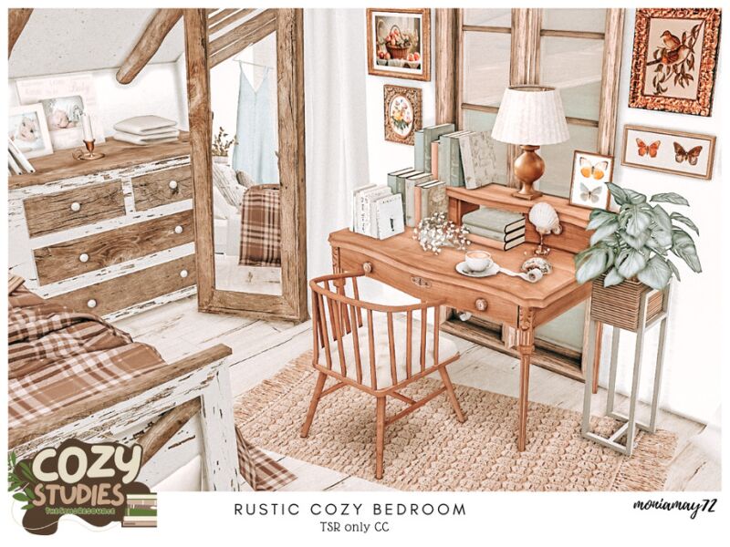 Rustic Cozy Bedroom CC by Moniamay72 5 sims 4 cc rustic cozy bedroom tsr only cc by moniamay72 4