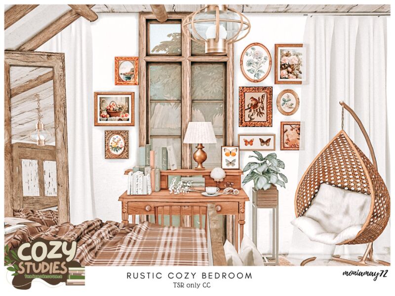Rustic Cozy Bedroom CC by Moniamay72 4 sims 4 cc rustic cozy bedroom tsr only cc by moniamay72 5