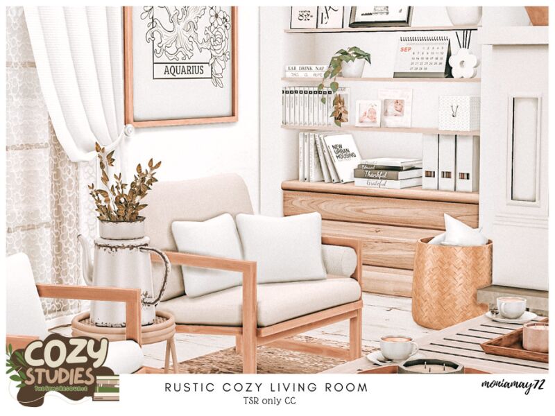 Rustic Cozy Living Room CC 7 sims 4 cc rustic cozy living room tsr only cc by moniamay72 5