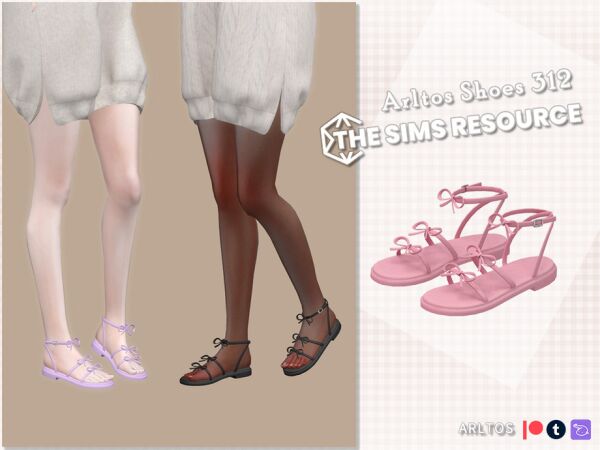 Stylish Sandals with Bows for Women 1 Stylish Sandals with Bows for Women Sims 4 CC