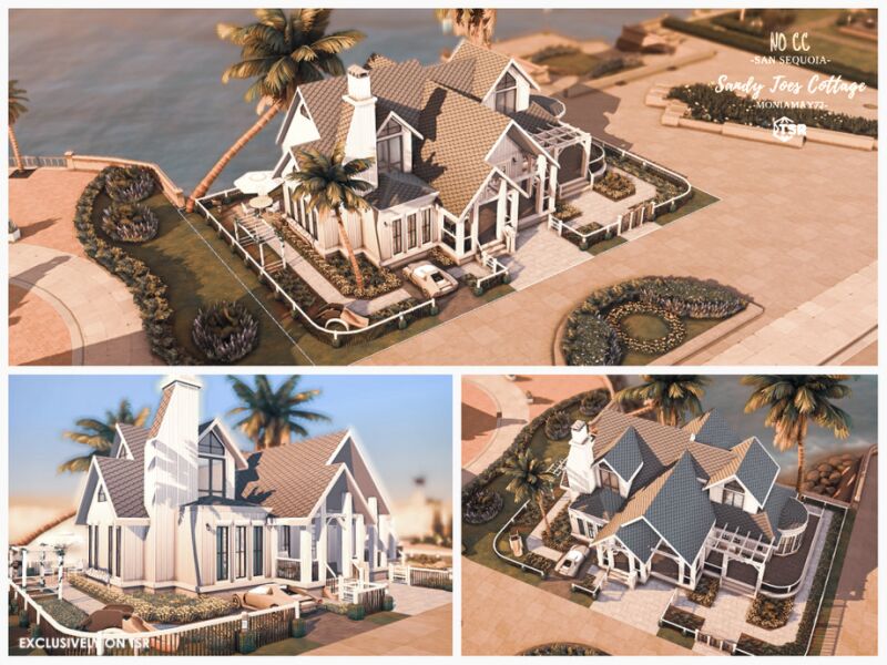 Sandy Toes Cottage - No CC Residential Lot 6 sims 4 cc sandy toes cottage no cc lot by moniamay72 3