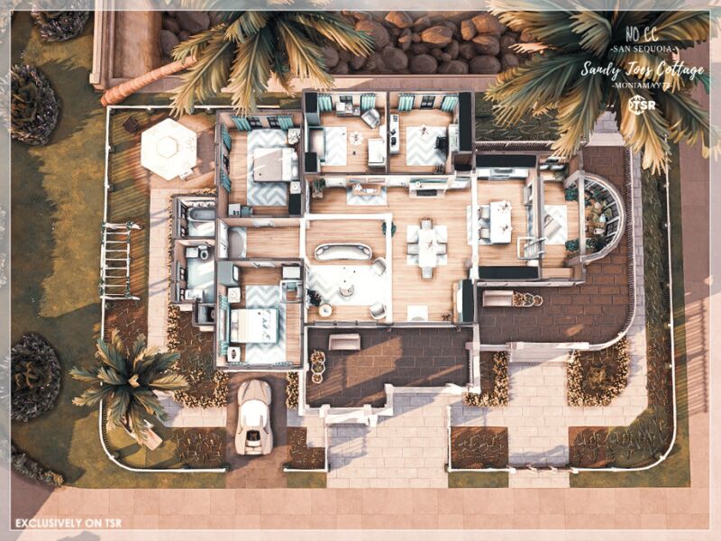 Sandy Toes Cottage - No CC Residential Lot 7 sims 4 cc sandy toes cottage no cc lot by moniamay72 4