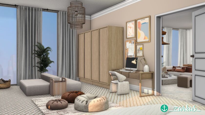 Seashell Apartment 6 sims 4 cc seashell apartment a boho apartment made for a 14