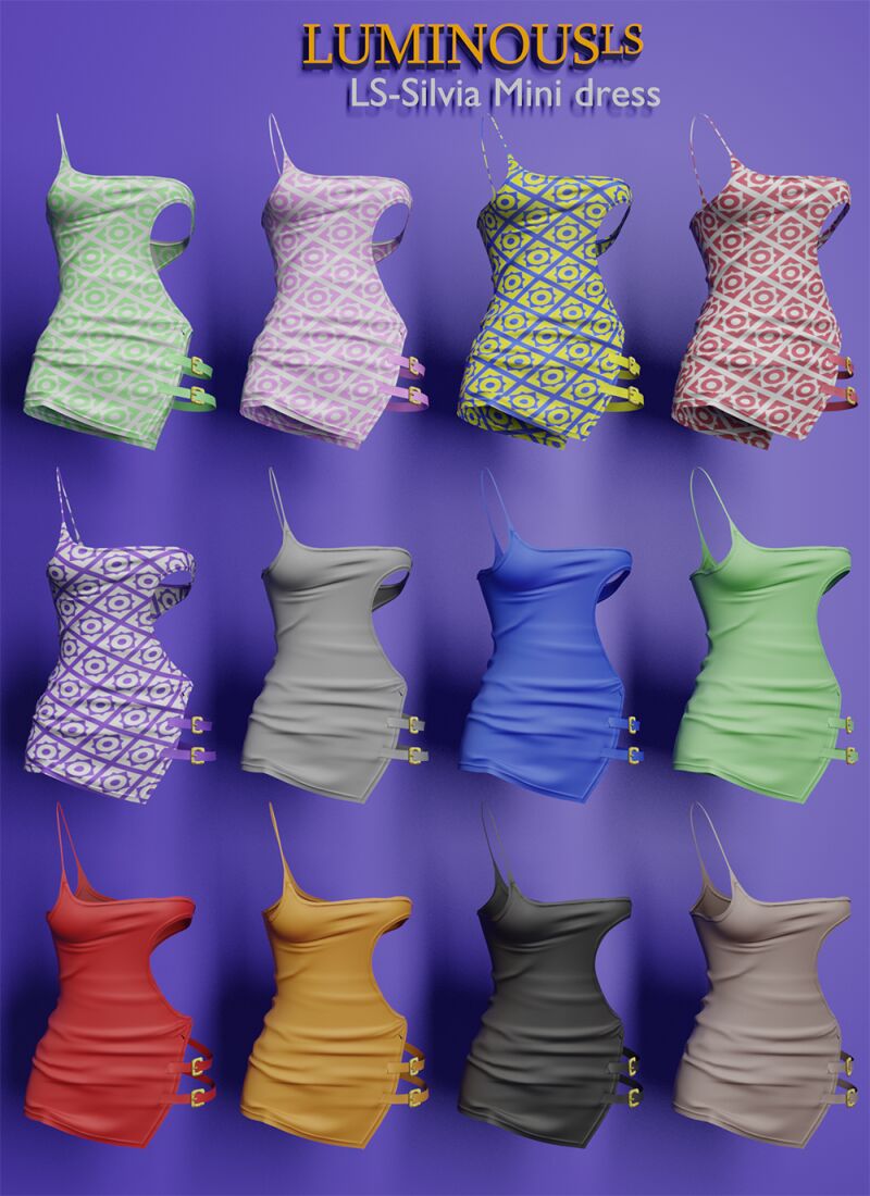 Silvia Mini Dress 2 sims 4 cc silvia mini dress 3
