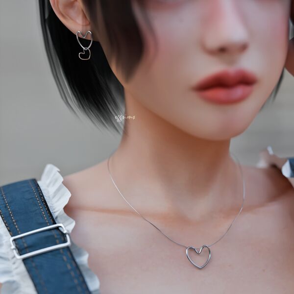 Charming Heart Accessory Set 1 Charming Heart Accessory Set Sims 4 CC