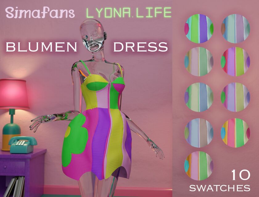 Sims 4 BlumenDress: Colorful Fashion for Your Female Sims 1 Sims 4 BlumenDress: Colorful Fashion for Your Female Sims Sims 4 CC