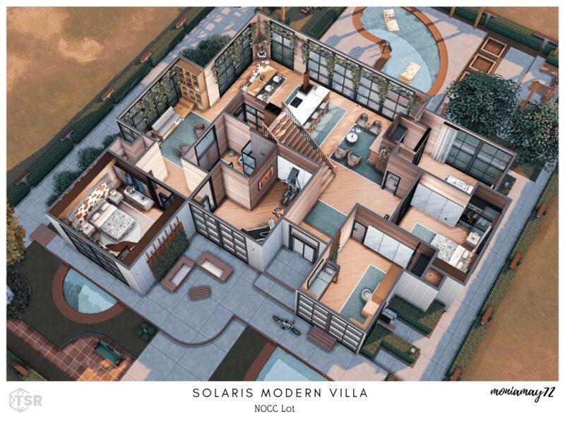 Solaris Modern Villa: A Family Home 8 sims 4 cc solaris modern villa no cc 3