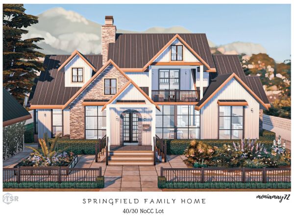 Springfield Family Home NoCC Lot 1 Springfield Family Home NoCC Lot Sims 4 CC
