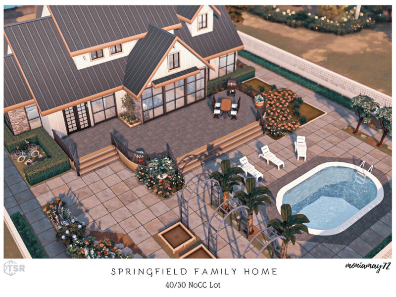 Springfield Family Home NoCC Lot 5 sims 4 cc springfield family home nocc lot by moniamay72 3