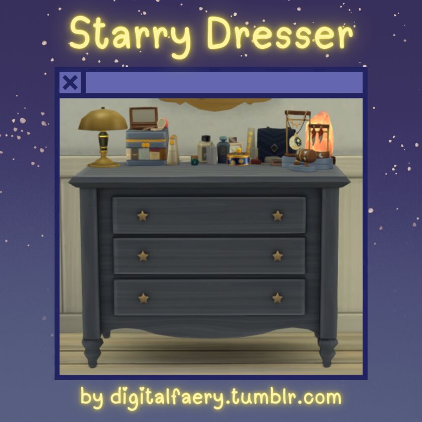 Starry Dresser: EA Mesh Edit 1 Starry Dresser: EA Mesh Edit Sims 4 CC