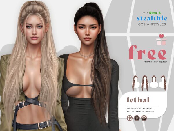 Stealthic - Honey Hair 2 sims 4 cc stealthic honey hair 2