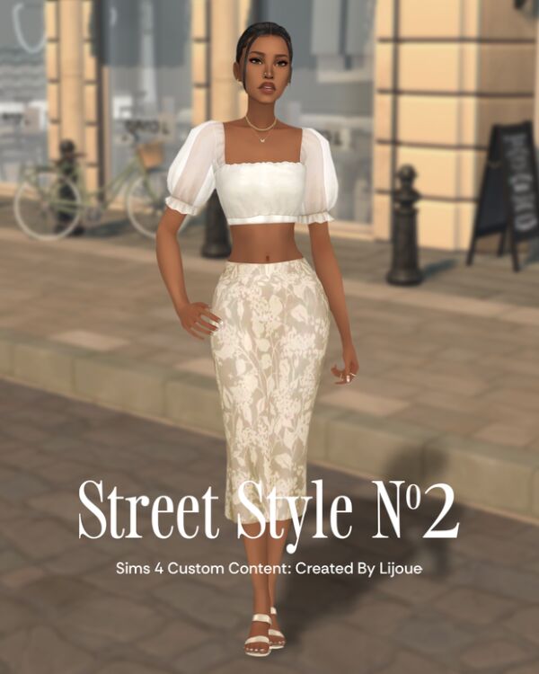 Street Style №2 by LIJOUE 1 Street Style №2 by LIJOUE Sims 4 CC