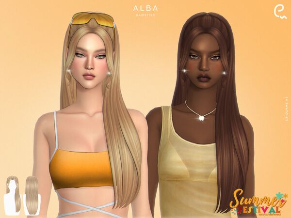 Summer Festival - Alba Hairstyle 1 Summer Festival – Alba Hairstyle Sims 4 CC