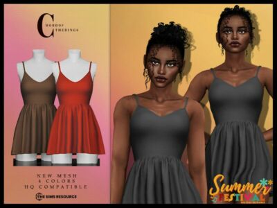 Summer Festival Short Dress D-303 Sims 4 CC