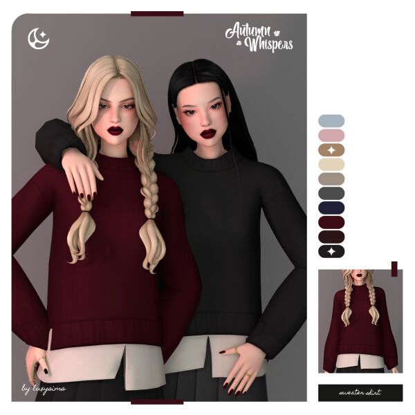 Sweater Shirt - Autumn Whispers Collection 1 Sweater Shirt – Autumn Whispers Collection Sims 4 CC