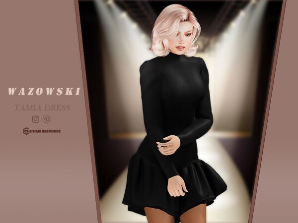Stylish Tamia Dress by _Wazowski_ 1 Stylish Tamia Dress by _Wazowski_ Sims 4 CC