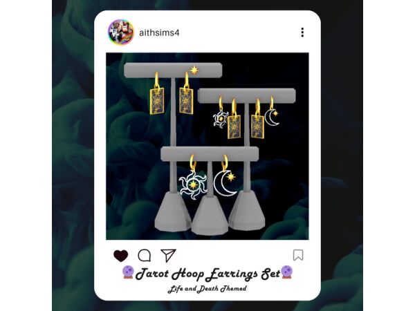 Tarot Chain Earrings Set 2 sims 4 cc tarot chain earrings set by aithsims 2