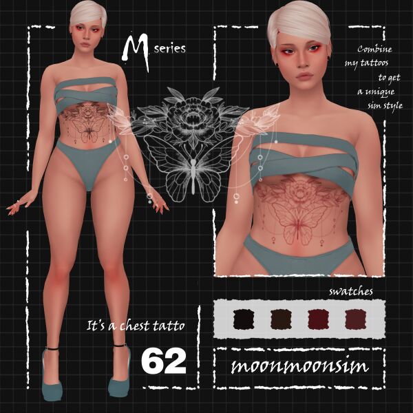 Stunning Tattoo M62 by Moonmoonsim 1 Stunning Tattoo M62 by Moonmoonsim Sims 4 CC