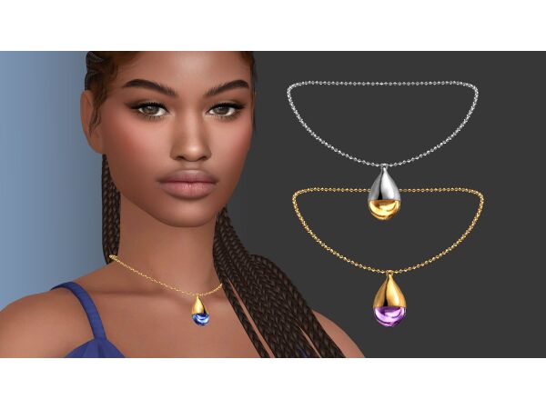 Teardrop Cabochon Pendant By Natalis 1 Teardrop Cabochon Pendant By Natalis Sims 4 CC