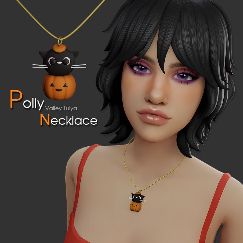 Sims 4 Polly Necklace - Unique Accessory 1 Sims 4 Polly Necklace – Unique Accessory Sims 4 CC