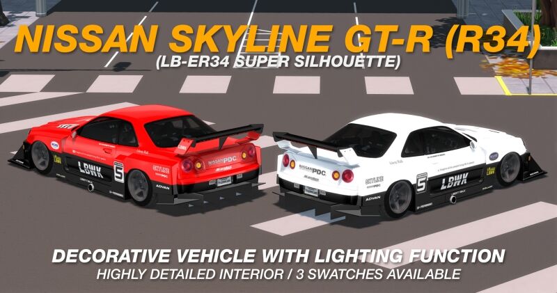 2002 Nissan Skyline GT-R Super Silhouette 4 sims 4 cc tyler winston cars 2002 nissan skyline gt r r34 lb er34 super silhouette 2