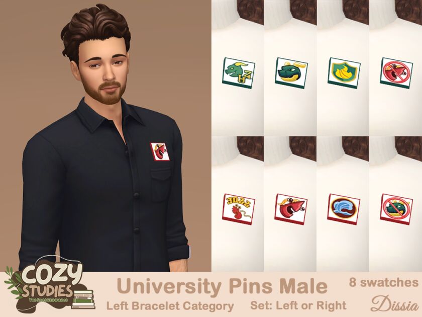 Stylish University Pins Female Set 2 sims 4 cc university pins female set 8 swatches base game 2