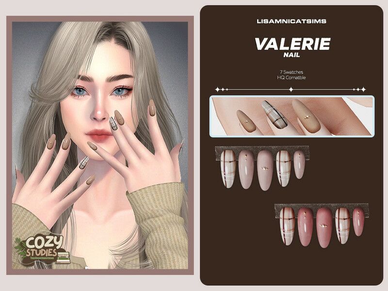 Valerie Nail 1 Valerie Nail Sims 4 CC