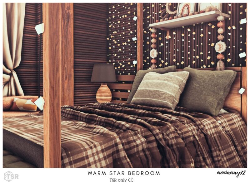 Cozy Warm Star Bedroom 3 sims 4 cc warm star bedroom 4