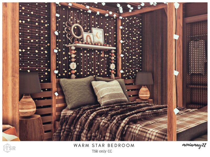 Cozy Warm Star Bedroom 4 sims 4 cc warm star bedroom 5