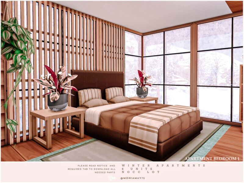 Winter Apartments: 6 Unit No CC Lot 2 sims 4 cc winter apartments 6 units no cc lot by moniamay72 10