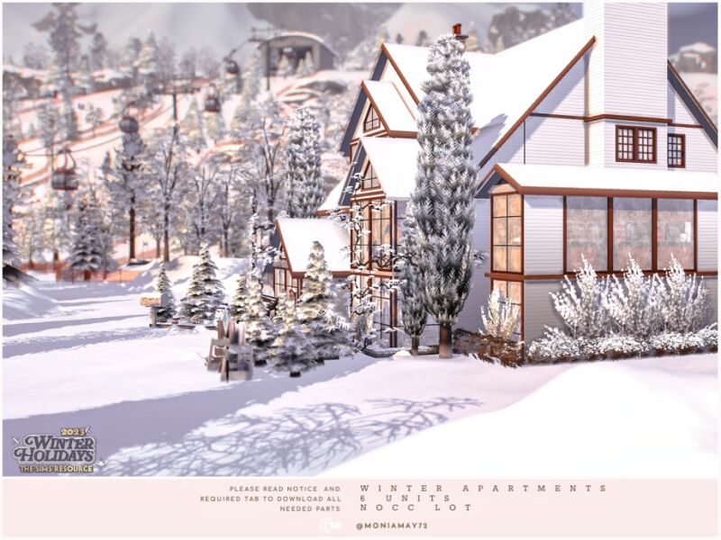 Winter Apartments: 6 Unit No CC Lot 9 sims 4 cc winter apartments 6 units no cc lot by moniamay72 5