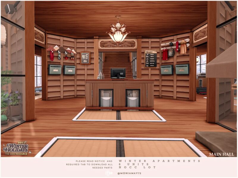 Winter Apartments: 6 Unit No CC Lot 6 sims 4 cc winter apartments 6 units no cc lot by moniamay72 6