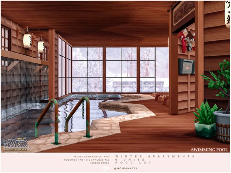 Winter Apartments: 6 Unit No CC Lot 7 sims 4 cc winter apartments 6 units no cc lot by moniamay72 7